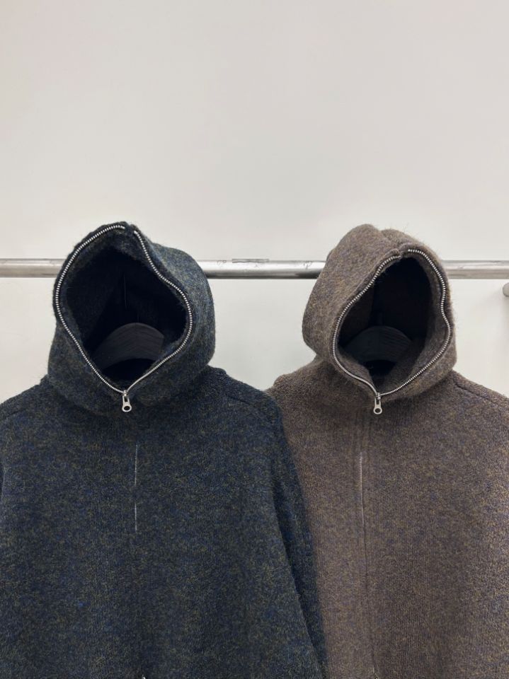 HESTORY韓國代購㊣女裝新款職業毛衣連帽針織衫男女同款拉鏈HESTORY毛衣