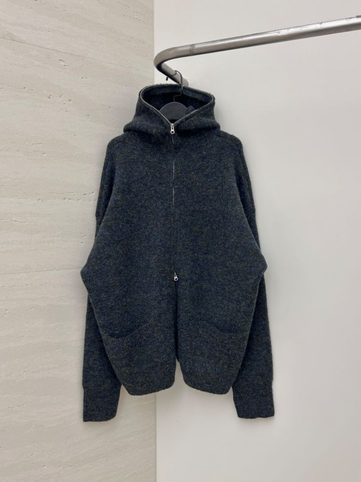 HESTORY韓國代購㊣女裝新款職業毛衣連帽針織衫男女同款拉鏈HESTORY毛衣圖色1