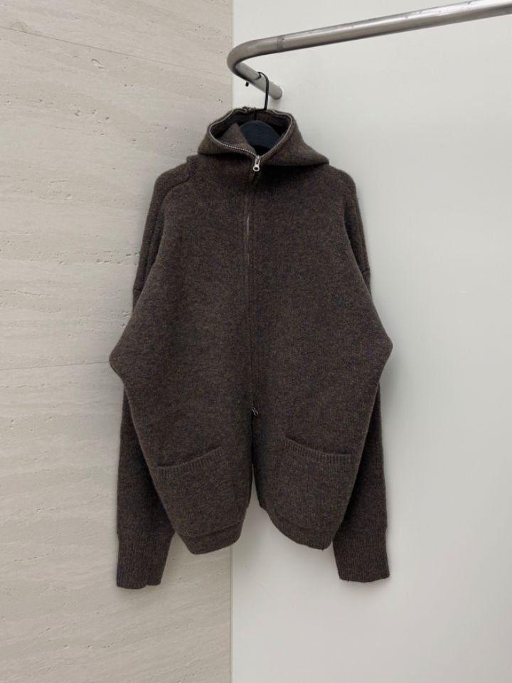 HESTORY韓國代購㊣女裝新款職業毛衣連帽針織衫男女同款拉鏈HESTORY毛衣圖色2