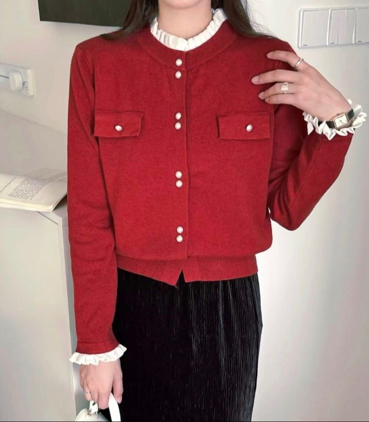 RICO韓國代購㊣女裝新款26春夏時尚人氣真品推薦針織衫紐扣bling bling/RICO針織衫