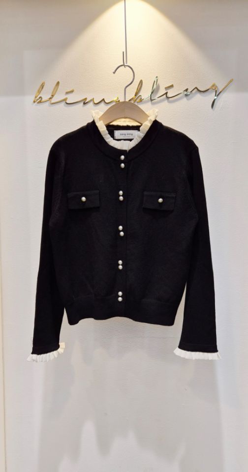 RICO韓國代購㊣女裝新款26春夏時尚人氣真品推薦針織衫紐扣bling bling/RICO針織衫圖色1