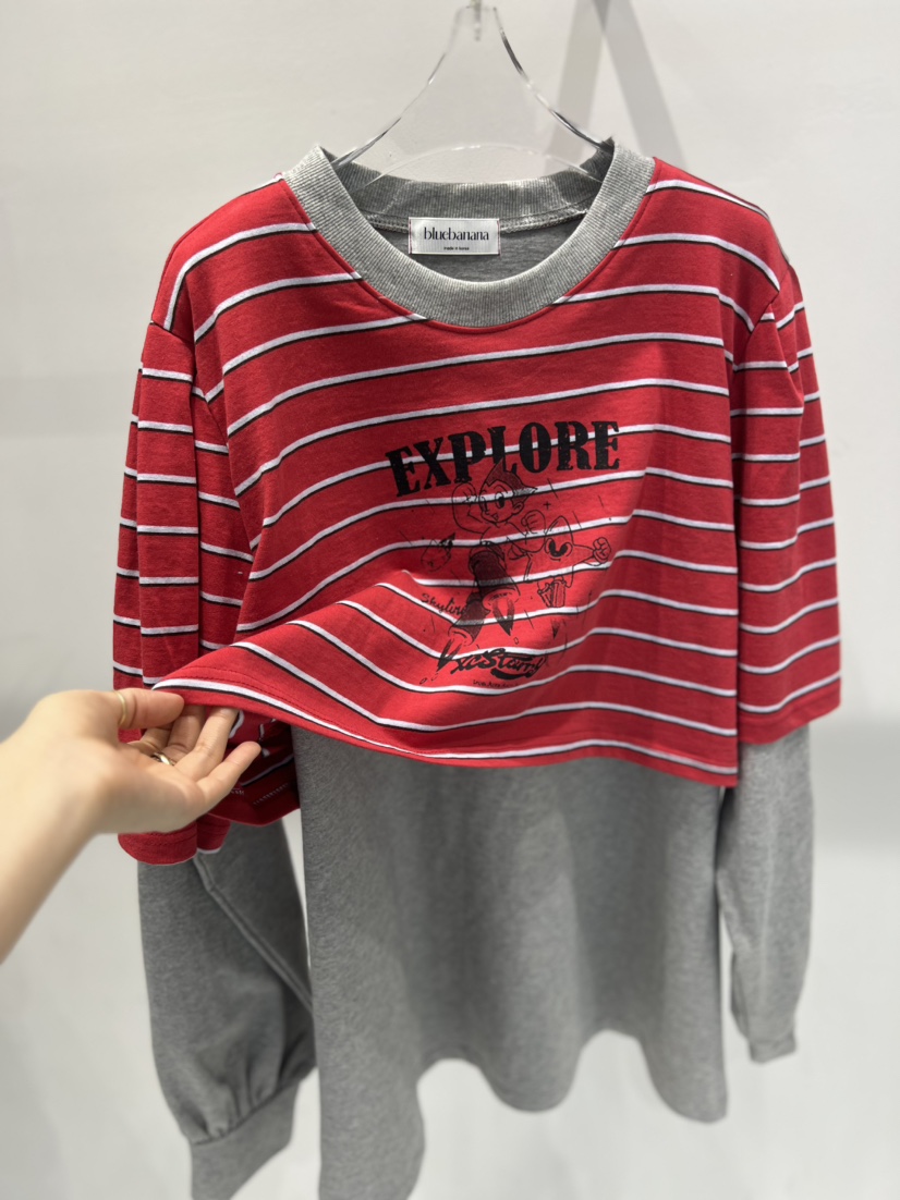 BLUE BANANA㊣東大門代購女裝新款真品推薦26春夏時尚長袖T恤BLUE BANANA長袖T恤圖色1