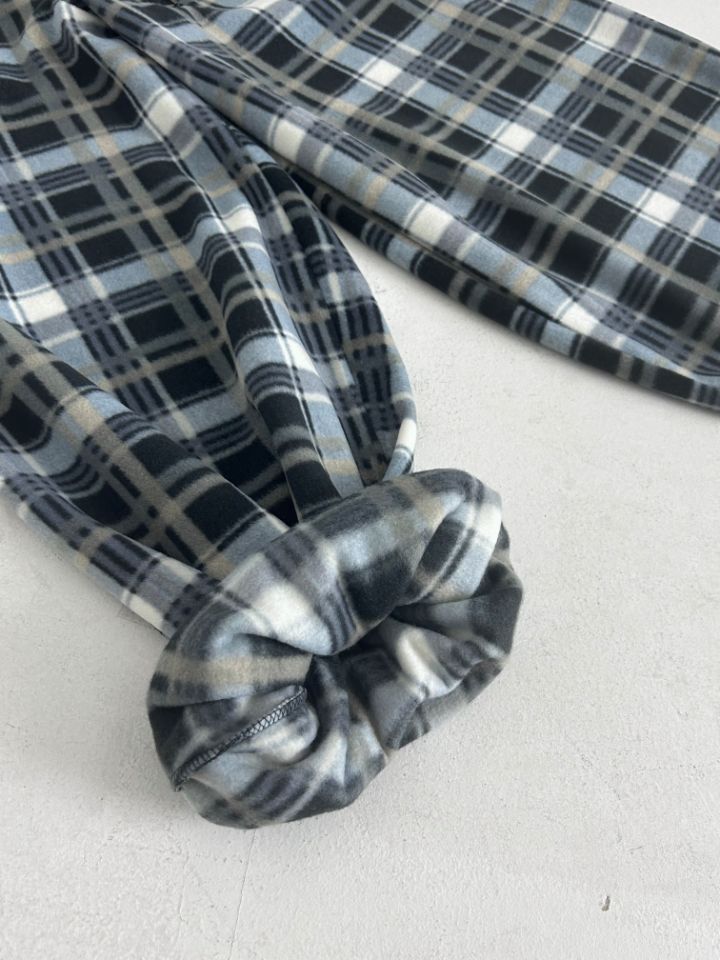 HESTORY韓國代購㊣女裝新品人氣推薦休閑褲男女同款格紋抓絨HESTORY休閑褲