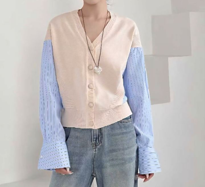 BLING BLING-S東大門直郵㊣女士新品休閑人氣針織衫V領開衫BLING BLING-S針織衫