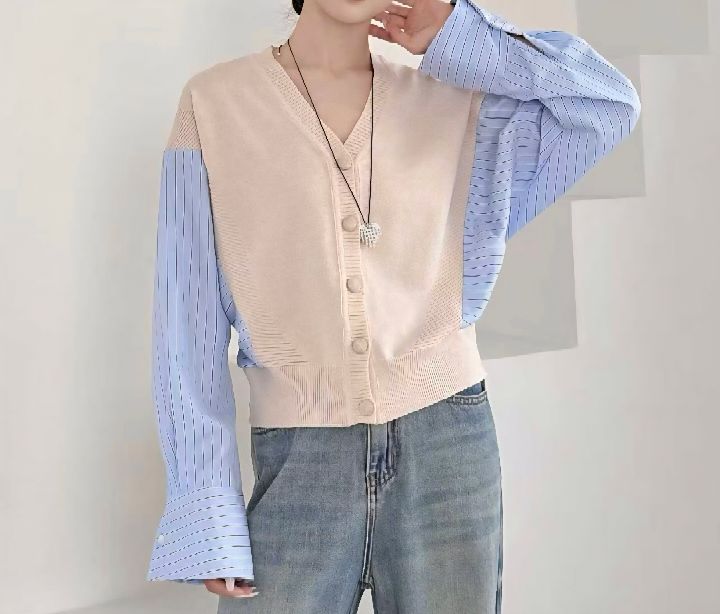 BLING BLING-S東大門直郵㊣女士新品休閑人氣針織衫V領開衫BLING BLING-S針織衫