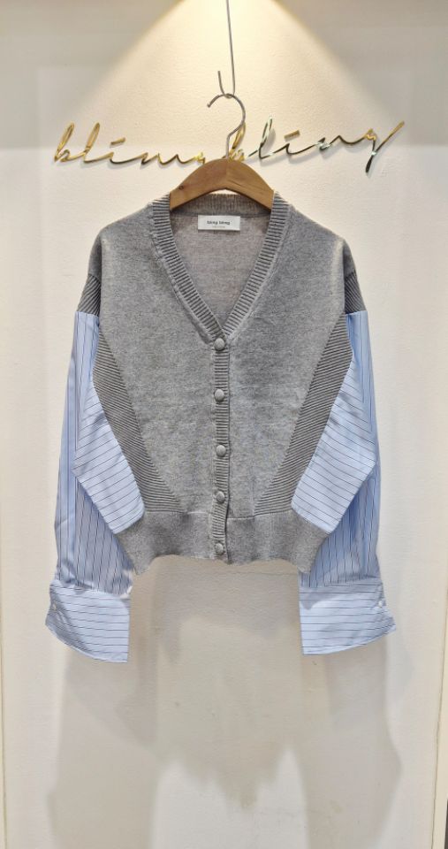 BLING BLING-S東大門直郵㊣女士新品休閑人氣針織衫V領開衫BLING BLING-S針織衫圖色1