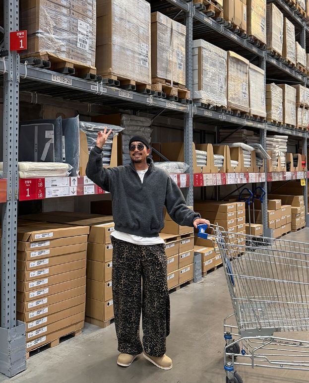 HESTORY㊣東大門代購女裝新品推薦26春夏休閑褲男女同款抓絨豹紋HESTORY休閑褲