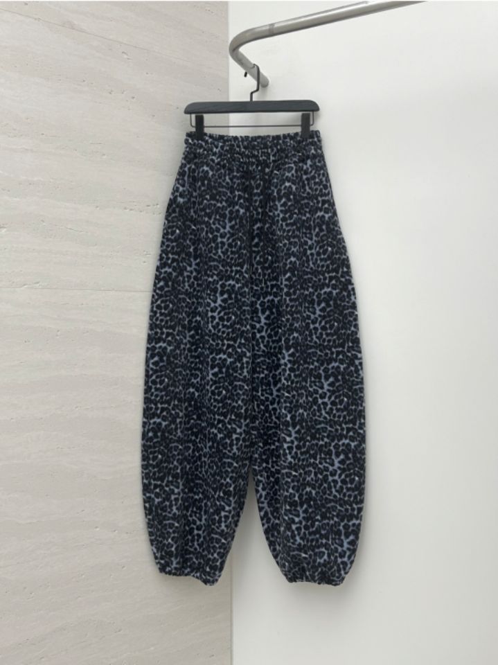 HESTORY㊣東大門代購女裝新品推薦26春夏休閑褲男女同款抓絨豹紋HESTORY休閑褲圖色1