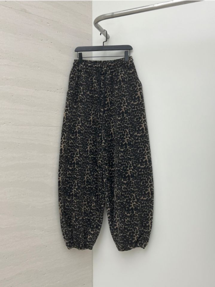 HESTORY㊣東大門代購女裝新品推薦26春夏休閑褲男女同款抓絨豹紋HESTORY休閑褲圖色2