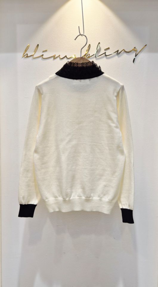 BLING BLING-S韓國代購㊣女裝新款熱賣休閑時尚針織衫蕾絲BLING BLING-S針織衫