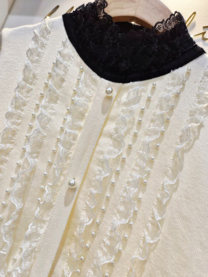 BLING BLING-S韓國代購㊣女裝新款熱賣休閑時尚針織衫蕾絲BLING BLING-S針織衫