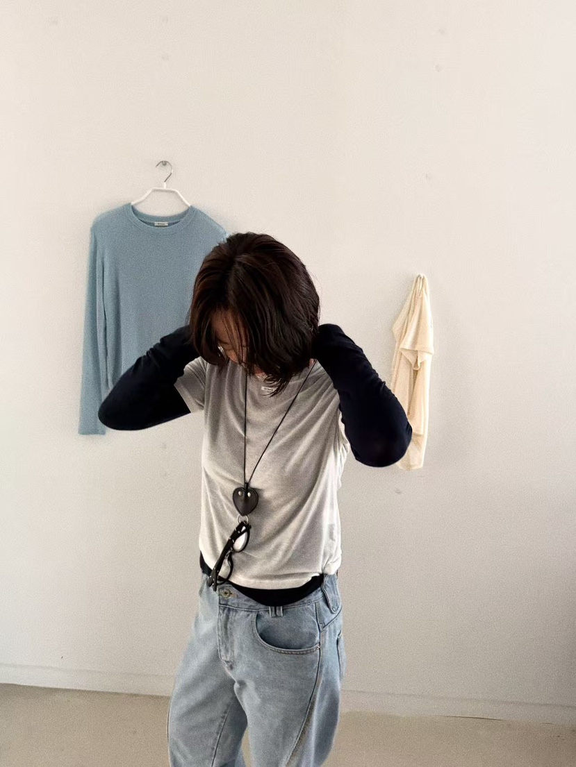 OLI SEOUL㊣東大門實拍女裝新款推薦熱賣職業時尚休閑長袖T恤OLI SEOUL長袖T恤