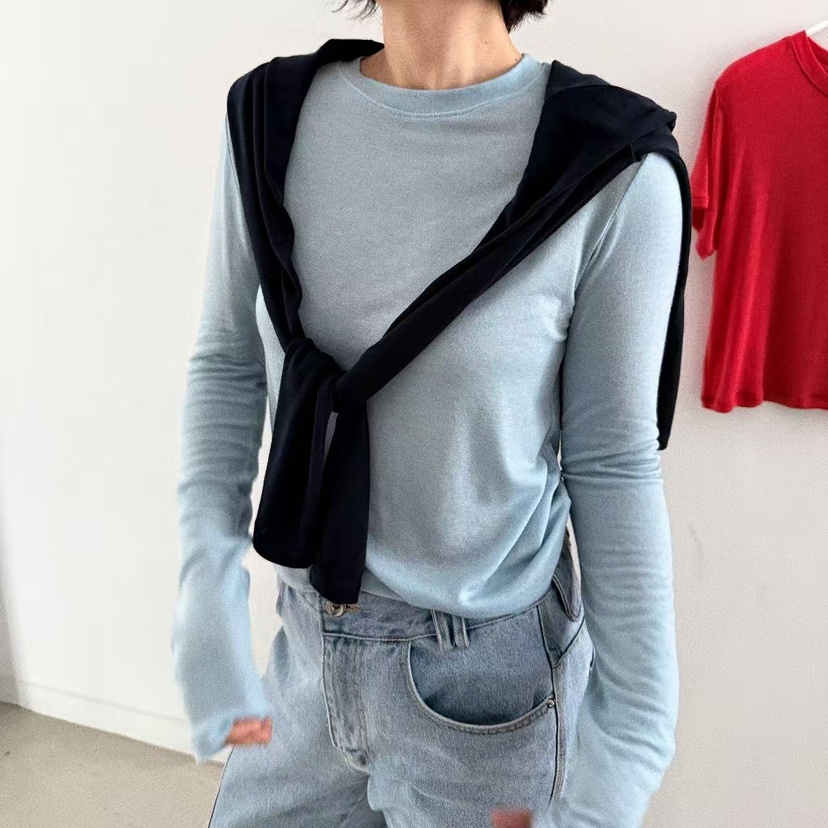 OLI SEOUL㊣東大門實拍女裝新款推薦熱賣職業時尚休閑長袖T恤OLI SEOUL長袖T恤