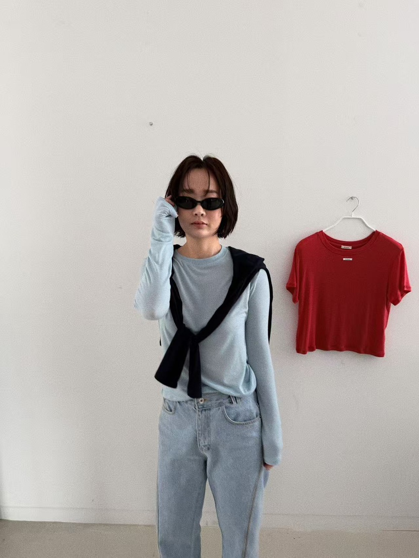 OLI SEOUL㊣東大門實拍女裝新款推薦熱賣職業時尚休閑長袖T恤OLI SEOUL長袖T恤