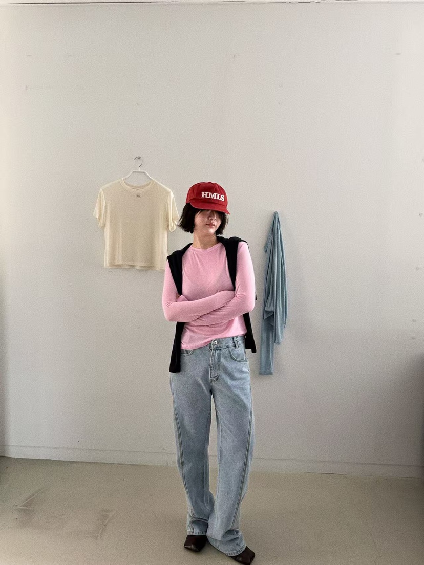 OLI SEOUL㊣東大門實拍女裝新款推薦熱賣職業時尚休閑長袖T恤OLI SEOUL長袖T恤