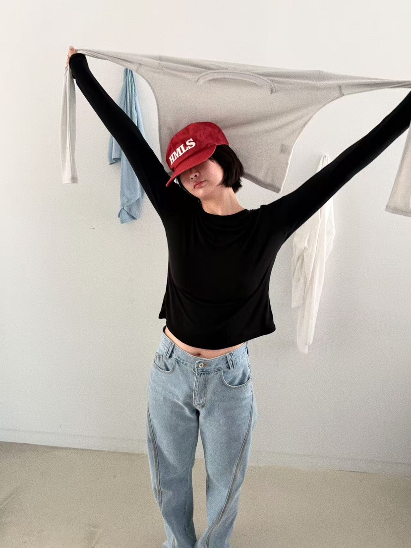 OLI SEOUL㊣東大門實拍女裝新款推薦熱賣職業時尚休閑長袖T恤OLI SEOUL長袖T恤