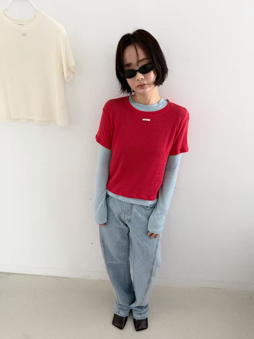 OLI SEOUL㊣東大門實拍女裝新款推薦熱賣職業時尚休閑長袖T恤OLI SEOUL長袖T恤