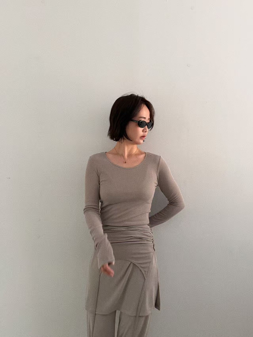 OLI SEOUL㊣東大門代購女裝新款推薦真品休閑26春夏長袖T恤OLI SEOUL長袖T恤