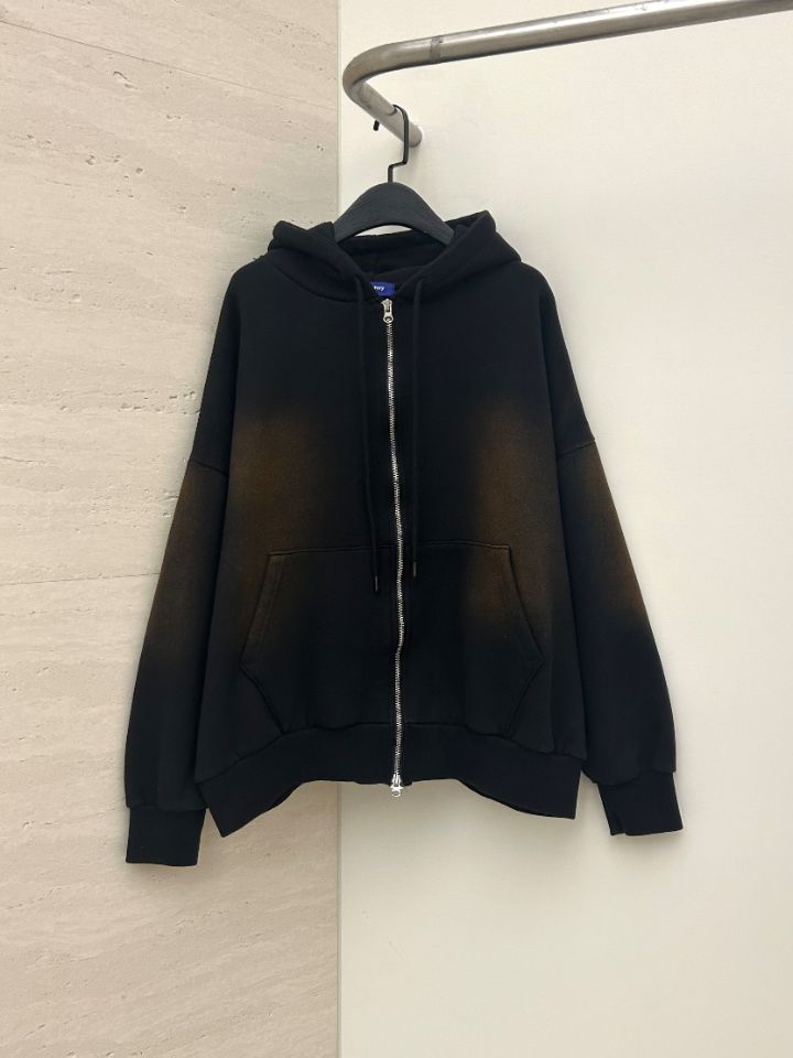 HESTORY㊣東大門代購女士新款休閑衛衣連帽拉鏈衫男女同款毛絨HESTORY衛衣圖色1