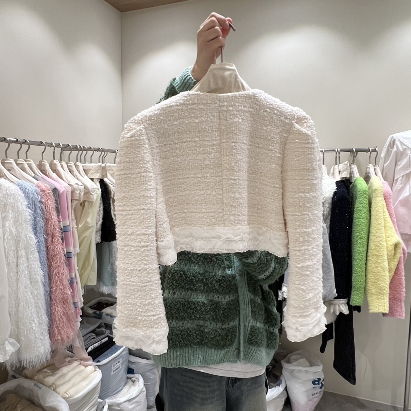 BY FLOW韓國代購㊣女裝新款熱賣26春夏職業夾克粗花呢春款BY FLOW夾克