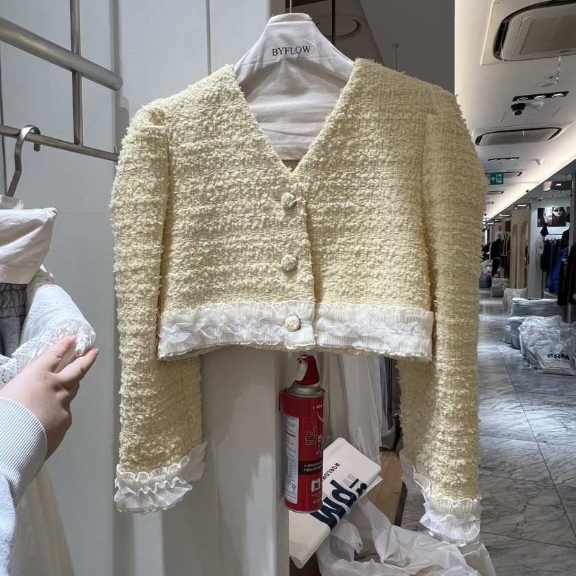 BY FLOW韓國代購㊣女裝新款熱賣26春夏職業夾克粗花呢春款BY FLOW夾克圖色2