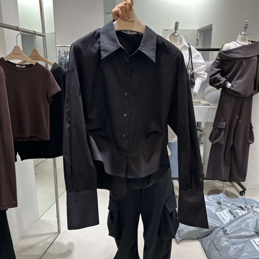 RENDER東大門直郵㊣女士新款人氣26春夏職業襯衫蕾絲衫春款RENDER襯衫/蕾絲衫圖色2