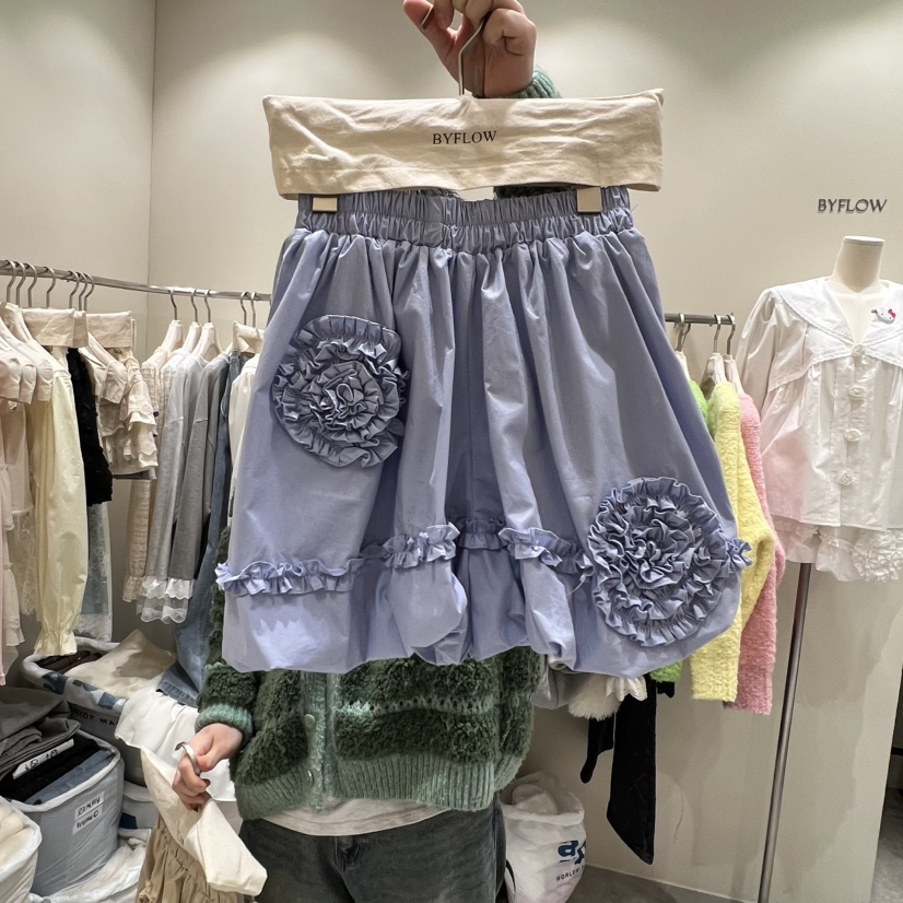 BY FLOW東大門直郵㊣女裝新款職業推薦熱賣休閑短裙刺繡春款BY FLOW短裙圖色2