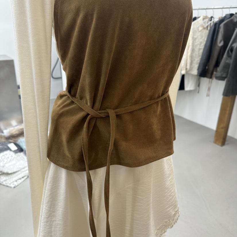 ENHANCE東大門直郵㊣女裝新品真品推薦26春夏吊帶背心春款麂皮ENHANCE吊帶/背心