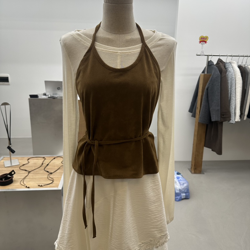 ENHANCE東大門直郵㊣女裝新品真品推薦26春夏吊帶背心春款麂皮ENHANCE吊帶/背心圖色2