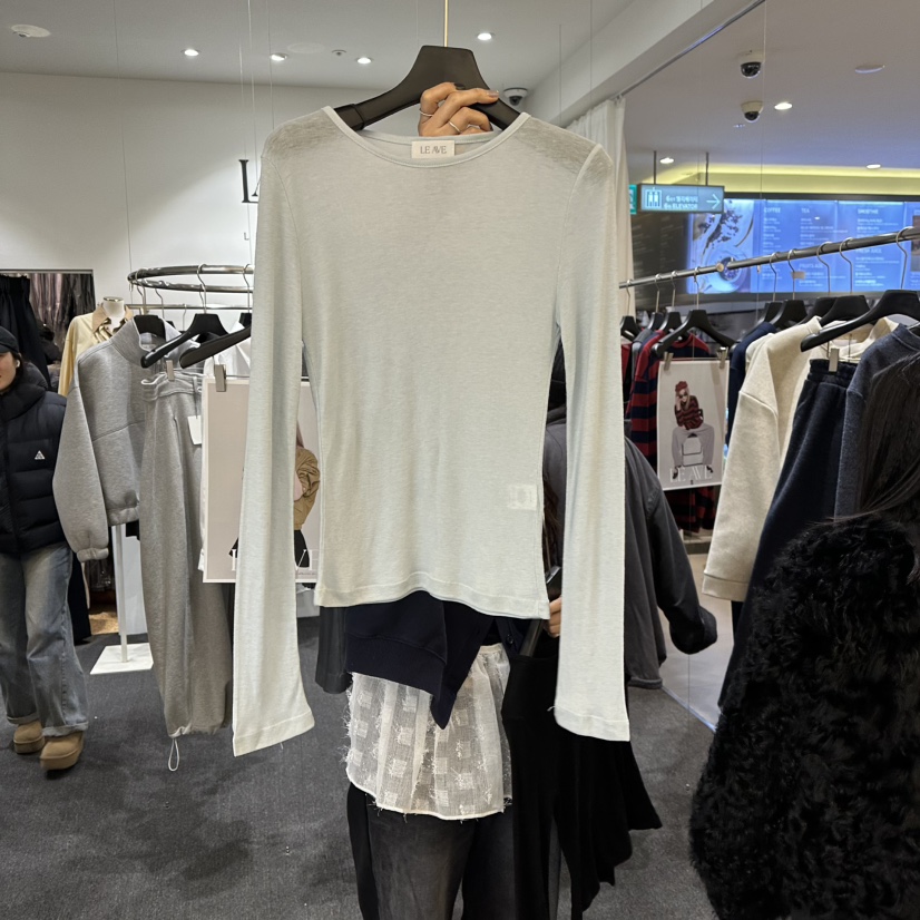 LE AVE㊣東大門代購女裝新品推薦時尚真品熱賣職業長袖T恤LE AVE長袖T恤圖色1