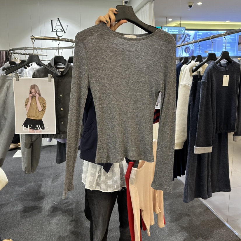 LE AVE㊣東大門代購女裝新品推薦時尚真品熱賣職業長袖T恤LE AVE長袖T恤圖色3