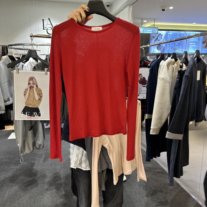 LE AVE㊣東大門代購女裝新品推薦時尚真品熱賣職業長袖T恤LE AVE長袖T恤圖色4