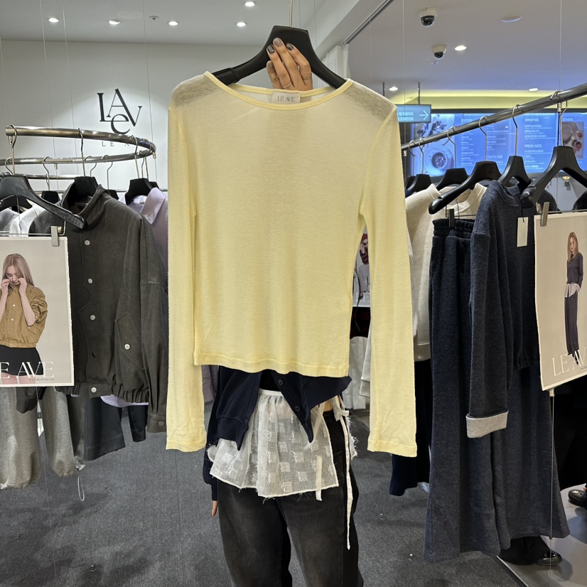 LE AVE㊣東大門代購女裝新品推薦時尚真品熱賣職業長袖T恤LE AVE長袖T恤圖色8