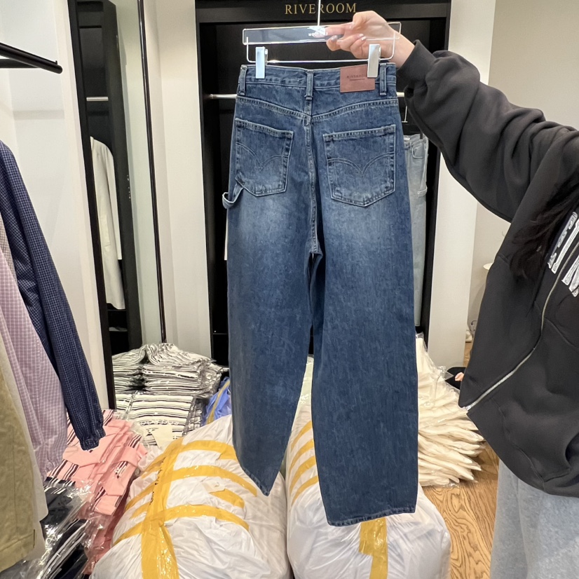 RIVEROOM㊣東大門代購女裝新款職業人氣真品時尚牛仔褲春款RIVEROOM牛仔褲