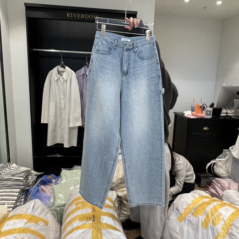 RIVEROOM㊣東大門代購女裝新款職業人氣真品時尚牛仔褲春款RIVEROOM牛仔褲圖色2