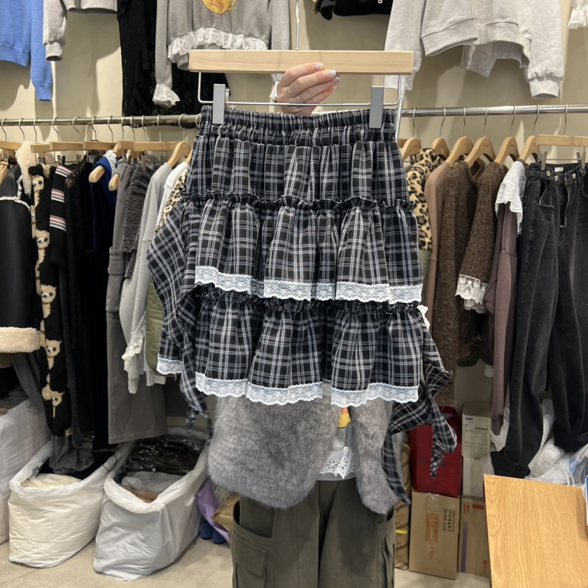 J PEAK/BY FLOW韓國代購㊣女士新款真品人氣短裙春款格紋J PEAK短裙