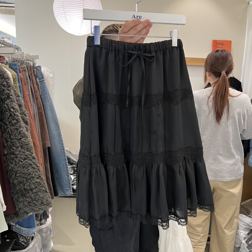 ARE㊣東大門代購女裝新款推薦熱賣職業半身裙中短裙春款蕾絲ARE YOU/ARE半身裙/中短裙圖色1