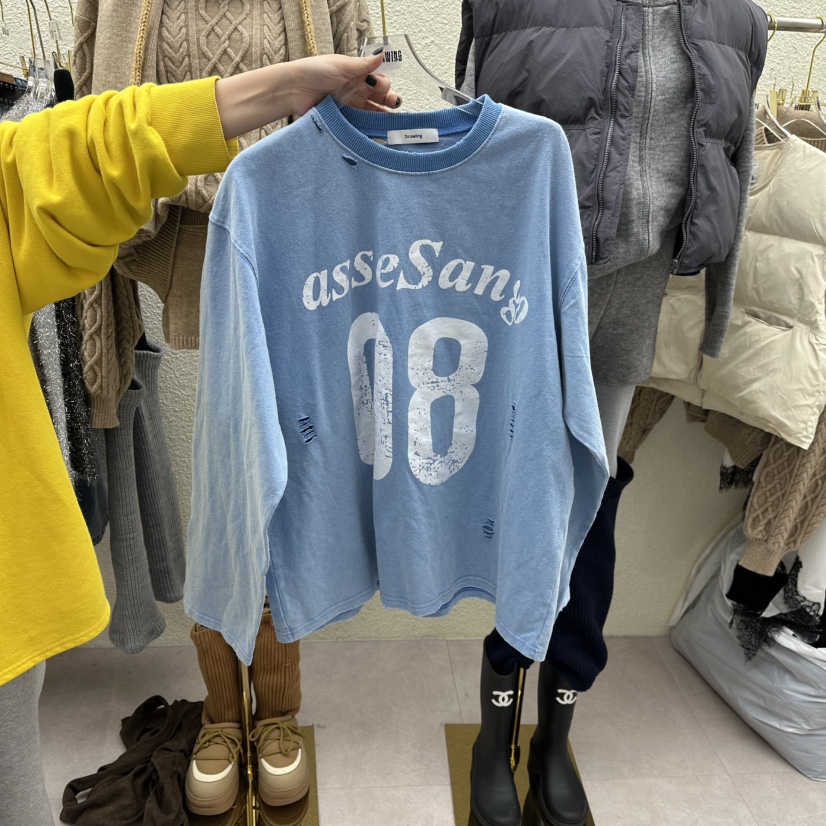 DRAWING東大門直郵㊣女裝新品熱賣休閑26春夏推薦長袖T恤春款DRAWING長袖T恤圖色3