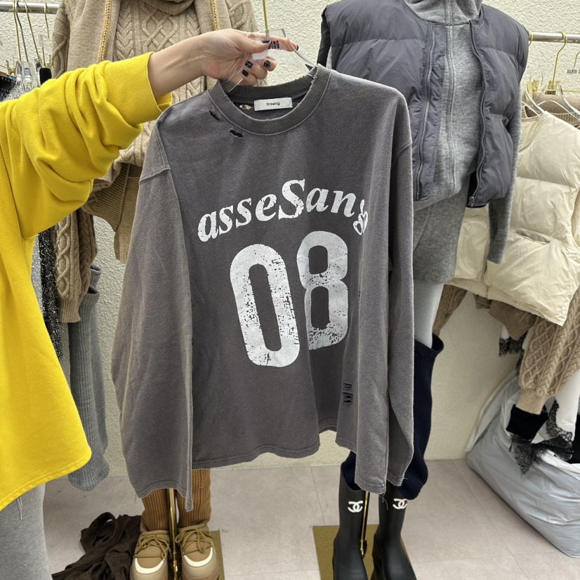 DRAWING東大門直郵㊣女裝新品熱賣休閑26春夏推薦長袖T恤春款DRAWING長袖T恤圖色4