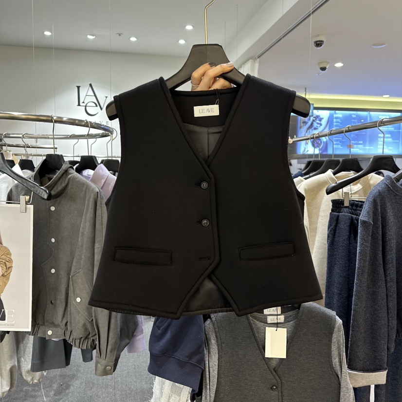 LE AVE韓國代購㊣女士新品人氣推薦休閑熱賣真品馬甲不含內搭LE AVE馬甲圖色1