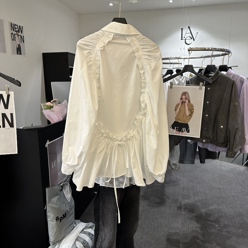 LE AVE韓國代購㊣女裝新品真品推薦熱賣職業人氣襯衫蕾絲衫LE AVE襯衫/蕾絲衫