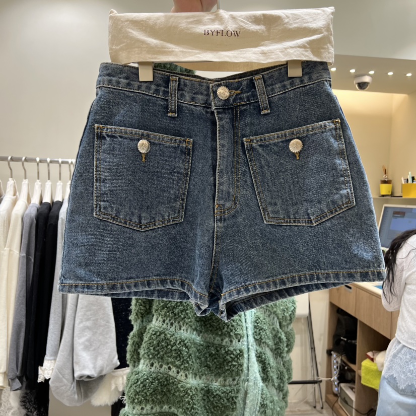 BY FLOW㊣東大門代購女裝新款熱賣時尚人氣推薦短褲口袋春款BY FLOW短褲圖色1