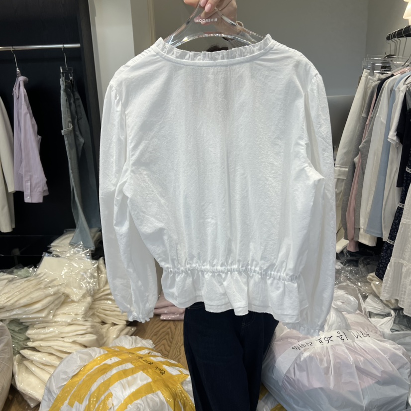 RIVEROOM韓國直郵㊣女士新品人氣時尚真品26春夏襯衫蕾絲衫春款RIVEROOM襯衫/蕾絲衫