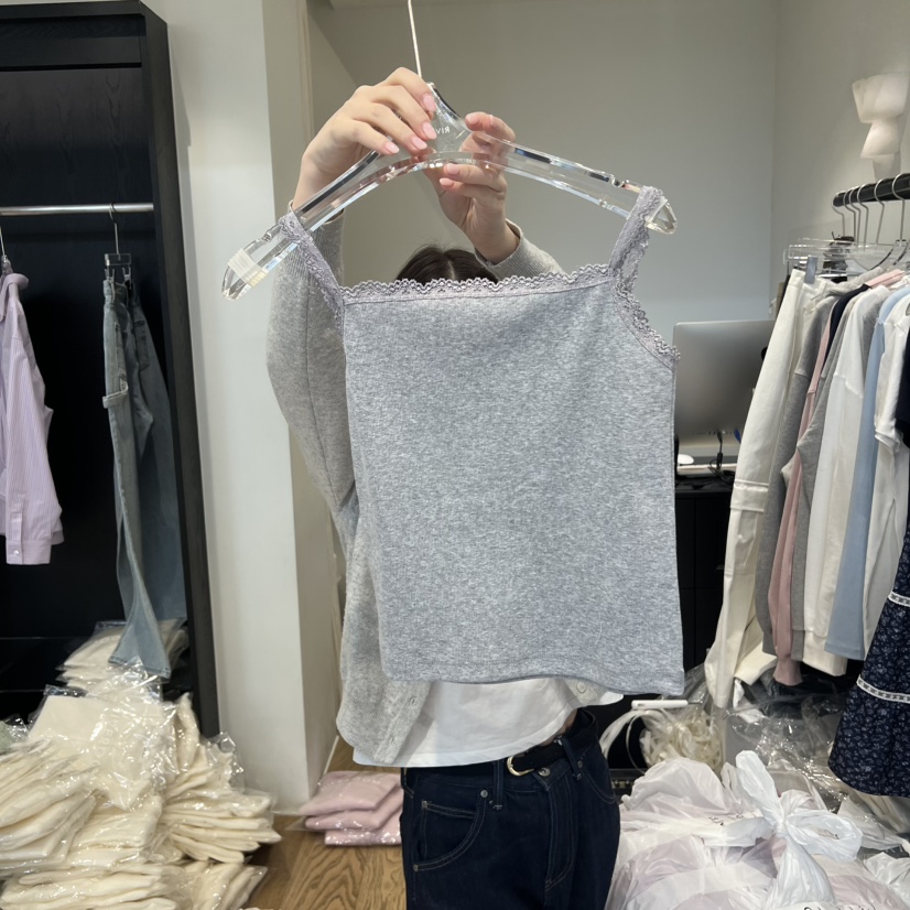 RIVEROOM韓國代購㊣女裝新款休閑推薦職業26春夏吊帶背心春款RIVEROOM吊帶/背心