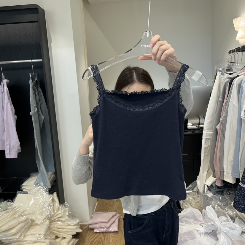 RIVEROOM韓國代購㊣女裝新款休閑推薦職業26春夏吊帶背心春款RIVEROOM吊帶/背心圖色2
