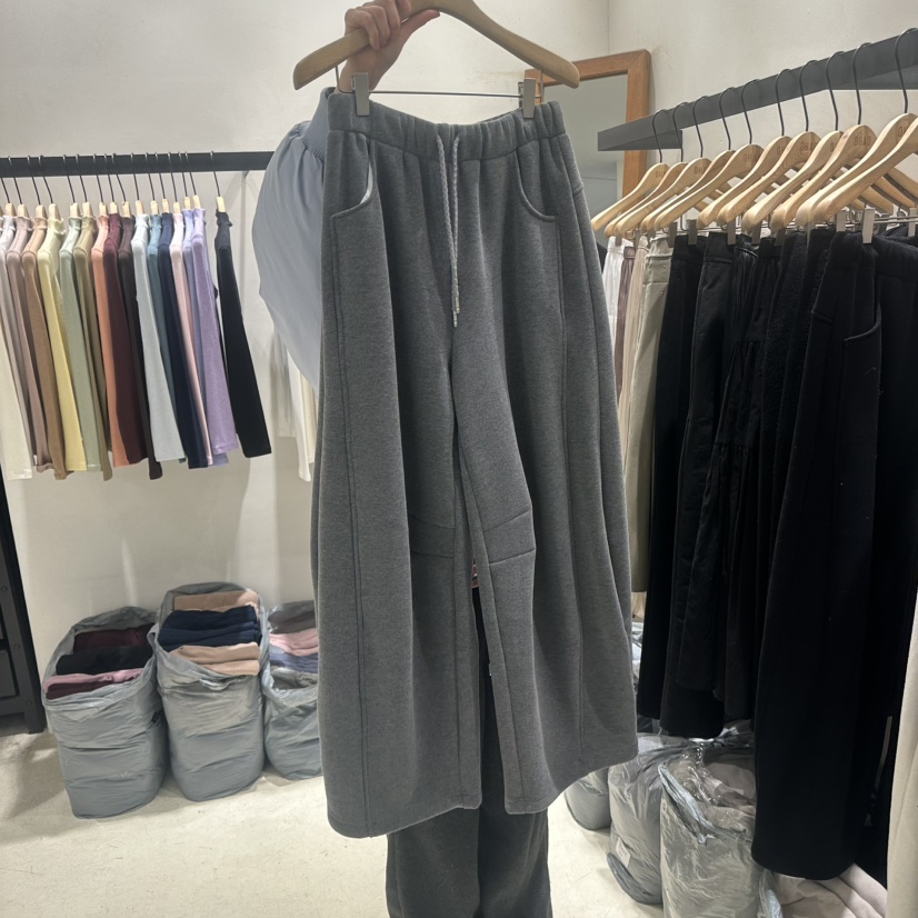 OHAO韓國代購㊣女士新款職業推薦時尚熱賣休閑人氣休閑褲加絨OHAO/HA MONG休閑褲圖色2