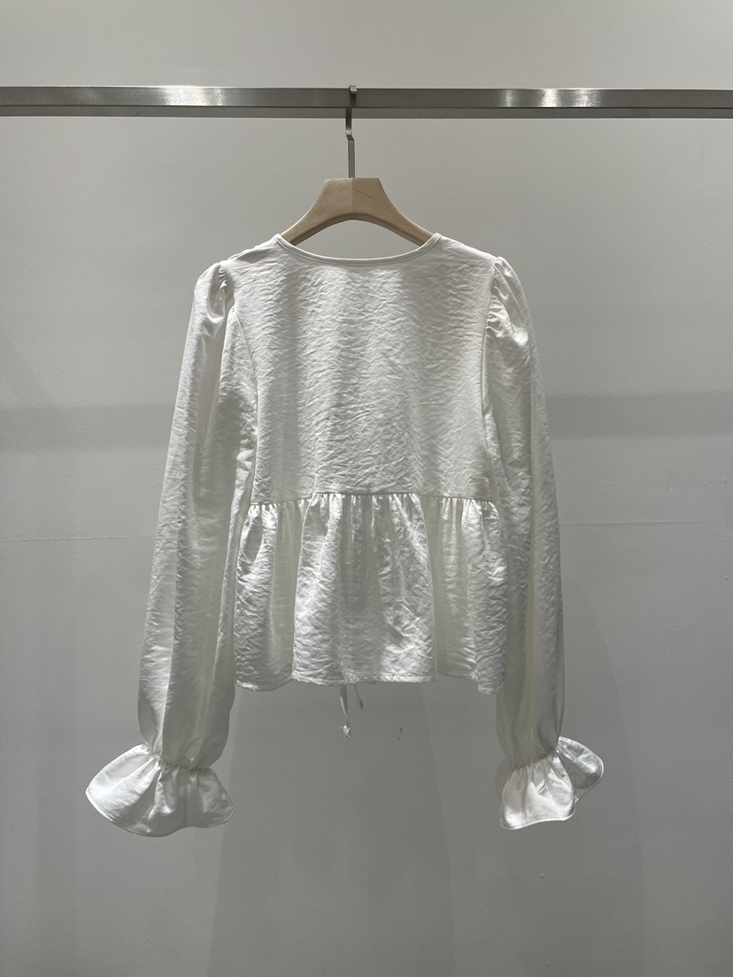 RE STYLE-Q㊣東大門代購女裝新款職業襯衫蕾絲衫春款絲質開衫RE STYLE襯衫/蕾絲衫