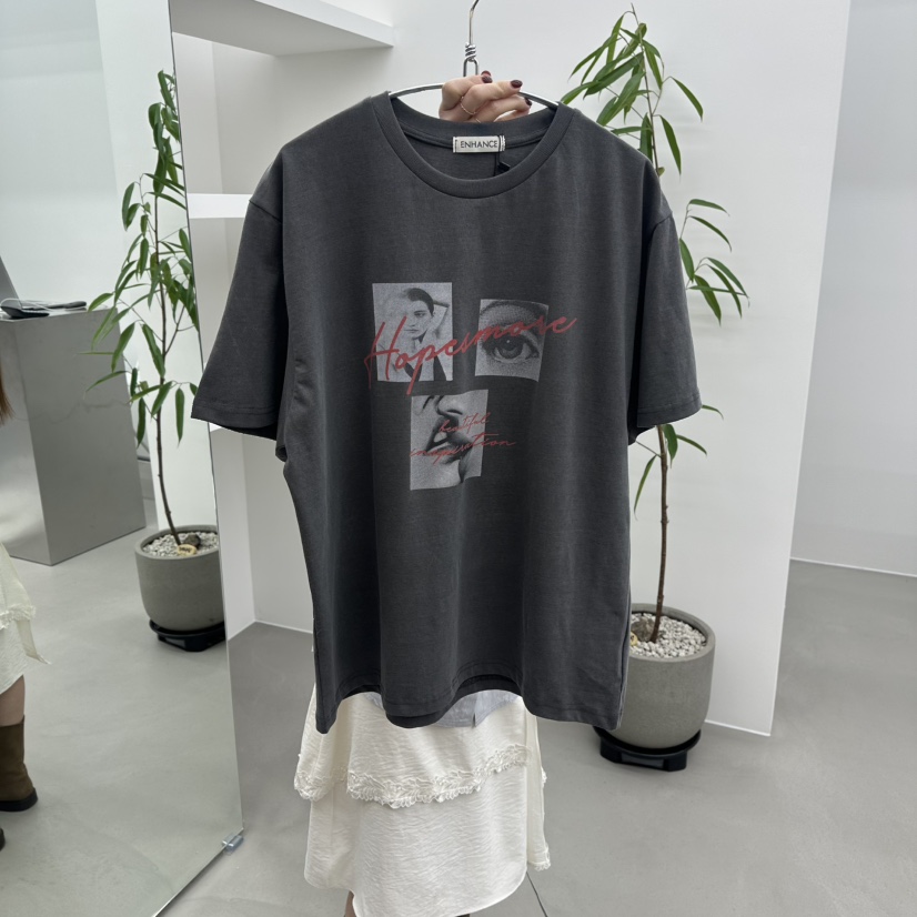 ENHANCE㊣東大門實拍女裝新品推薦熱賣26春夏真品時尚T恤春款ENHANCET恤圖色2
