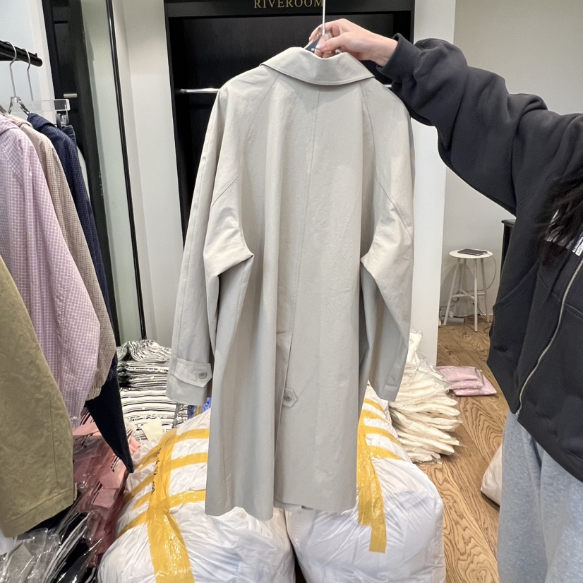 RIVEROOM㊣東大門實拍女士新品職業人氣26春夏長款風衣春款棉RIVEROOM長款風衣