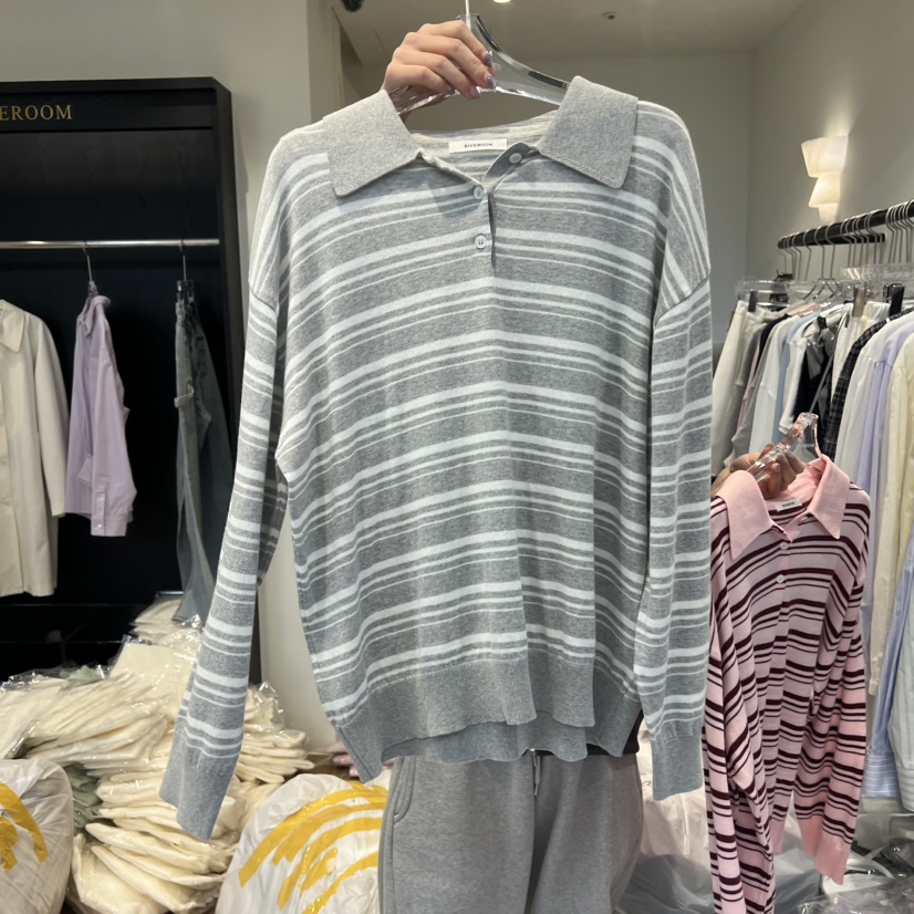 RIVEROOM㊣東大門代購女士新款時尚人氣休閑26春夏針織衫春款棉RIVEROOM針織衫圖色3